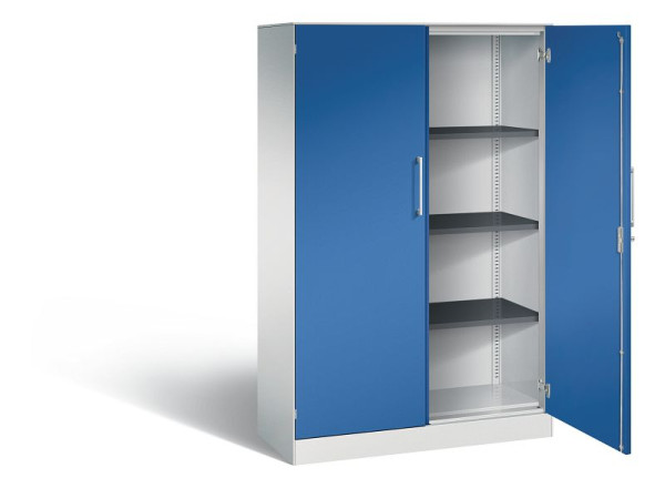 C+P vleugeldeurkast Asisto, H1635xB1000xD435mm, kleur: lichtgrijs / gentiaanblauw, beugelgreep, 4 niveaus, 141012-000 S10103