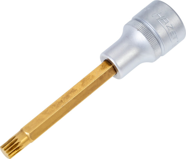 Hazet schroevendraaierdop, hol vierkant 12,5 mm, intern meertands profiel XZN, M8, lange versie met karteling, 990LG-8
