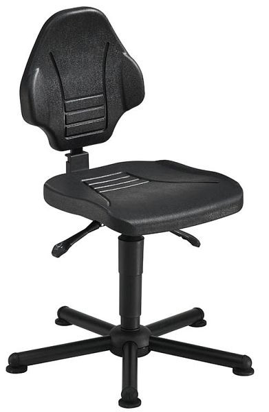 Bedrunka + Hirth industriedraaistoel met vloerglijders, zithoogte 480 - 620 mm, draagvermogen 170 kg, zitting: PU zwart, 05.93.32