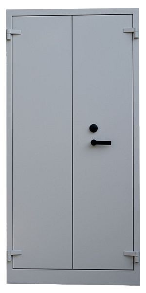 Lüllmann draaideurkast, brandwerend, 5 ordnerhoogtes, 1950 x 950 x 550 mm, lichtgrijs, 690240