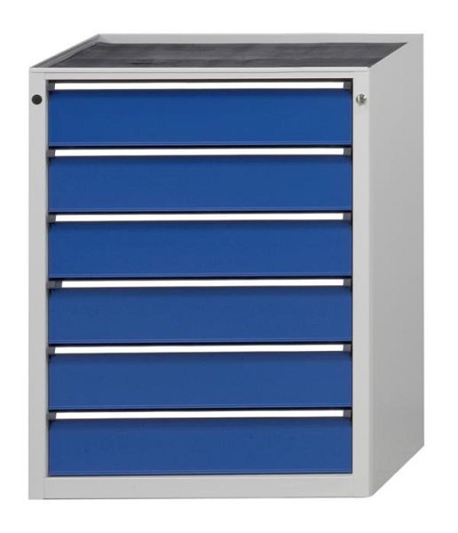 ANKE ladekast; 760 x 675 x 980 mm; RAL 7035/5010; Kuip met antislipmat; 6 laden, 610.002