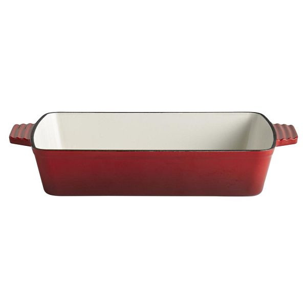 APS braadpan "5 STARS", ovenschaal, gietijzer, geschikt voor inductie, ovenvast, 33 x 24 cm, hoogte 6,5 cm, 3,5 liter, rood, 88310