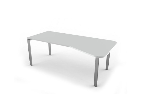 Kerkmann bureau, B 1600 x D 800 x H 680-820 mm met aanschuiftafel, vorm 5, kleur: grafiet, 11414512