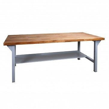 ADB werkbank PROFI 2000, beukenblad: 50 mm dik, afmetingen HxBxD: 850x2000x750 mm, kleur: grijs, RAL 7035, 42540