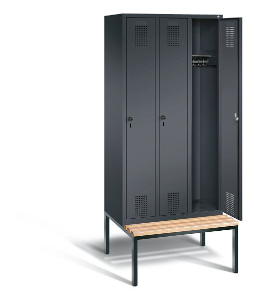 C + P Evolo garderobe, H2090xB900xD815mm, kleur: zwart-grijs, 48050-30 S10065
