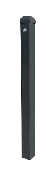 Schake afzetpaal type 4730B - stationair - voor inbouw in beton, vierkant 70x70mm met sierkop, thermisch verzinkt, gecoat RAL 7016, 4730B