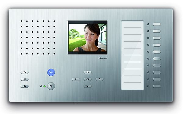 TCS video binnenstation voor handsfree bellen Carus ADAPTO serie + 10 toetsen, opbouw zilver, CAI2200-0150