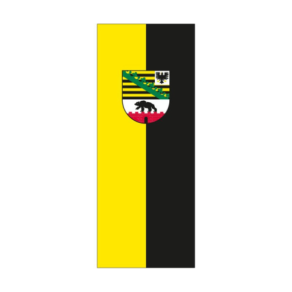 Stein HGS HGS deelstaatvlag van Saksen-Anhalt, 300 x 120 cm (staand formaat), met kunststof karabijnhaak, FlagTop 110 g/m², voor vlaggenmasten 7 m, zonder ajoursteek, 26606