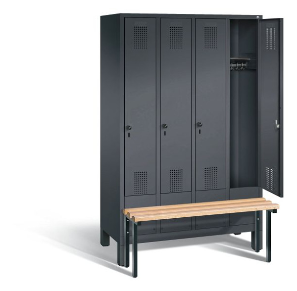C+P Evolo locker, H1850xB1190xD815mm, kleur: zwart-grijs, 48030-40 S10226
