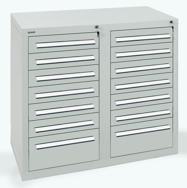 stumpf ladekast serie T-100 / 35-2, RAL 7035/7035, 14 laden (12x100, 2x200mm), 8152207