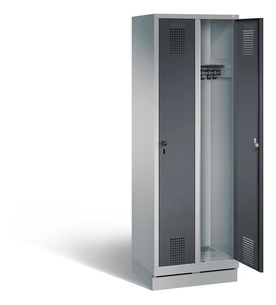 C+P Evolo kleerkast, H1800xB610xD500mm, kleur: wit aluminium / antracietgrijs, 48020-20 S10896