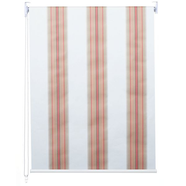 Mendler rolgordijn HWC-D52, raamrolgordijn, zijtrekrolgordijn, 40x160cm zonwering verduisterend ondoorzichtig, wit/rood/beige, 63250