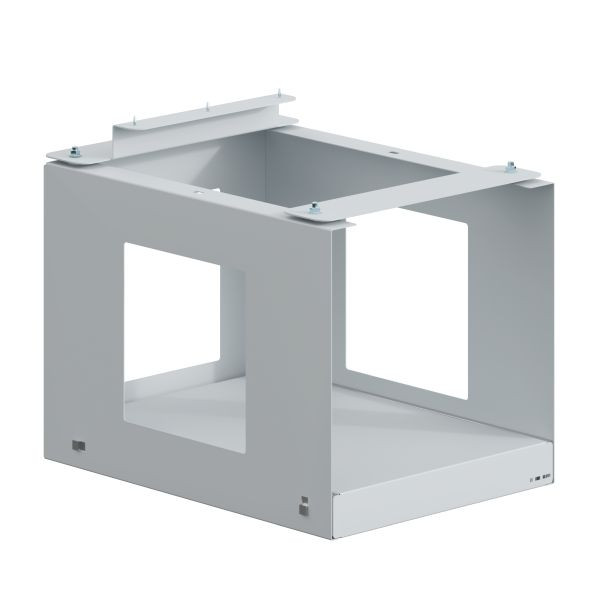 SOFAME uitschuifbare ZEBRA printerhouder, breedte 427 mm, diepte 588 mm, hoogte 350 mm, lichtgrijs RAL 7035, W010080300GC