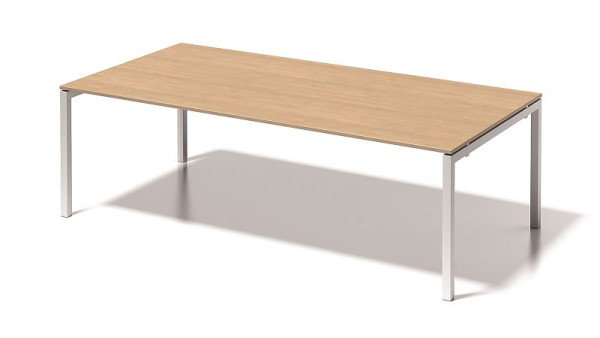 Bisley Cito directiewerkplek/vergadertafel, 730 mm in hoogte vast U-frame, H 19 x B 2400 x D 1200 mm, esdoorn/verkeerswit, DUF2412MP396