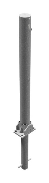 Schake afzetpaal, stalen buis Ø 76 x 2,6 mm, opklapbaar, met profielcilinderslot, voor betoninzetting met bodemhuls, 476UZH