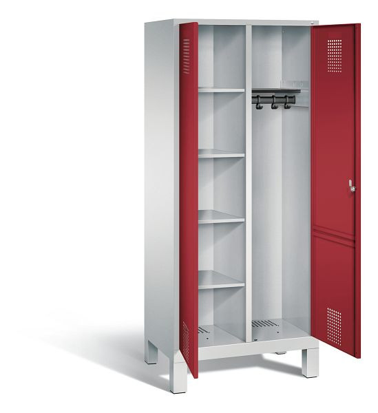 C+P reinigingsmiddelenkast Evolo, H1850xW810xD500mm, kleur: lichtgrijs/robijnrood, 48060-22 S10039