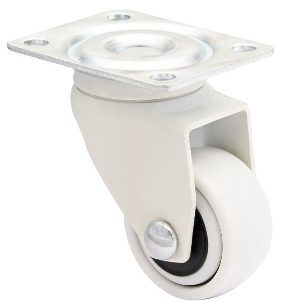 WAGNER Möbel-Lenkrolle 3C-SERIE Durchmesser 25mm, TPE, weiß, soft, Gleitlager, Tragkraft 12kg, VE: 10 Stück, 1222601