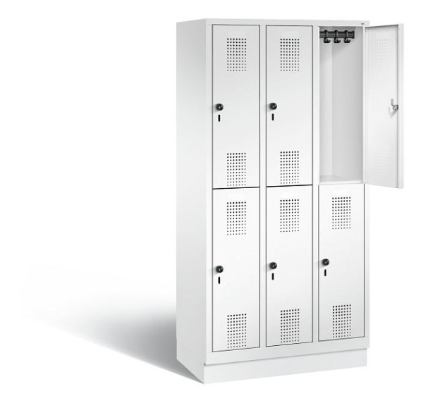C+P locker dubbeldekker Evolo, H1800xB900xD500mm, kleur: verkeerswit, 48320-30 S10268