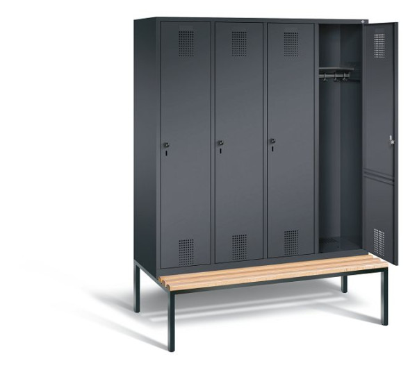 C+P Evolo garderobe, H2090xB1590xD815mm, kleur: zwart-grijs, 48050-42 S10054