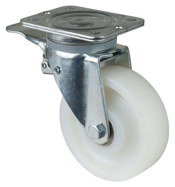 BS Rollen Zwaarlastwiel met rem, wielbreedte 40 mm, wiel-Ø 150 mm, draagvermogen 600 kg, loopvlak/wiellichaam kunststof, kogellager, N120.B15.152