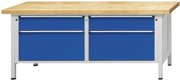 ANKE kastwerkbank 2000x800mm; Laden 750x600mm; Links 2 laden 180.360 mm Rechts 2 laden 180.360 mm