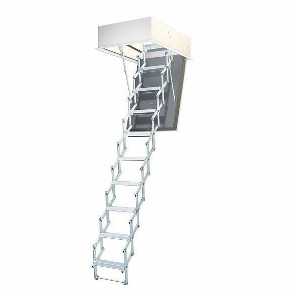 Wellhöfer schaartrap Liliput met thermische isolatie WS4D, plafondopening 90 x 60 cm, hoogte vrije ruimte 237 - 264 cm, 270000113