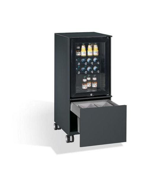 C+P koelkast caddy Asisto, H1157xB500xD600mm, kleur: zwart-grijs, stuur, 54080-010 S10019