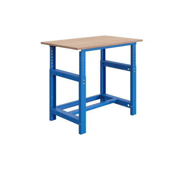 SOFAME SI werkbank, mechanisch in hoogte verstelbaar, B 1200 x D 750 x H 780 tot 1060 mm, multiplex werkblad 40 mm, hemelsblauw RAL 5015, W010010029BI