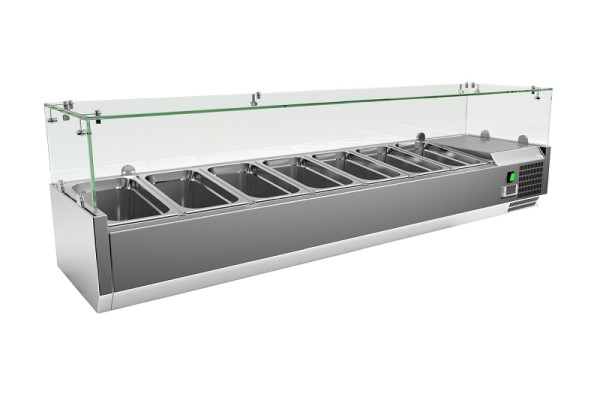 Gastro-Inox RVS koelvitrine 7x GN1/3, 209.165