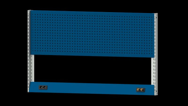 ANKE werkbanken basisstructuur systeemopbouw, 1980 x 107 x 1200 mm, RAL 7035/5010, dubbele mof en dubbele perslucht met snelkoppelingen, 340.362
