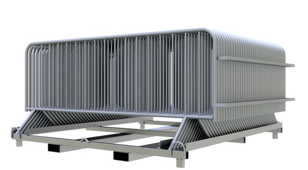 Schakebarrière SET bestaande uit: 35 x slagboom 2,50 x 1,10 m, verzinkt, 1x stapelpallet, 1x spanband 1-delig met ratel, 419_00BE-SET35