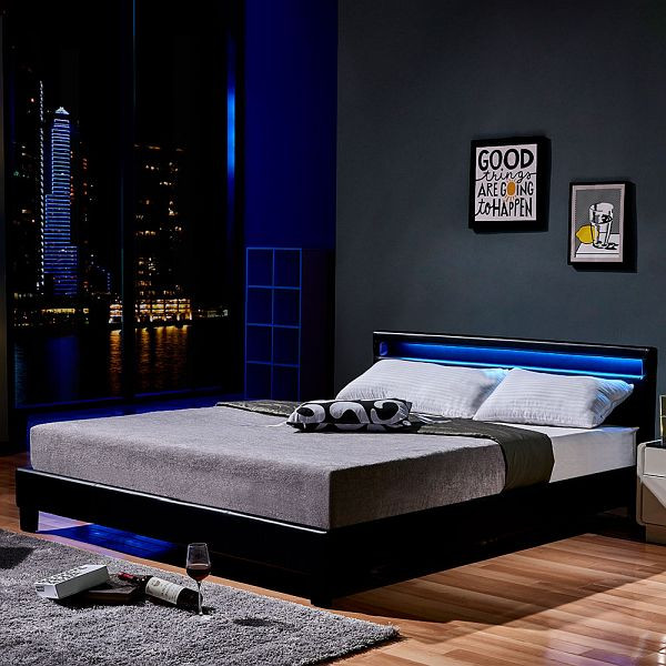 HOME DELUXE LED bed ASTRO met matras – 180 x 200 cm wit, 50190