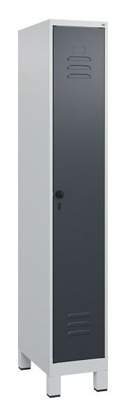 C+P luierkluis Classic PLUS met middenwand, voeten, 1800x300x500mm, 7035/7016, veiligheidsdraaigrendel, 0800107-10F S10008