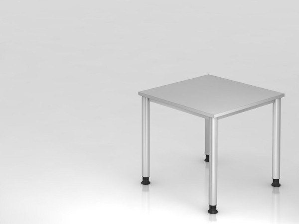 Hammerbacher bureau 4 voet rond 80x80cm grijs/zilver, rechthoekige vorm, VHS08/5/S
