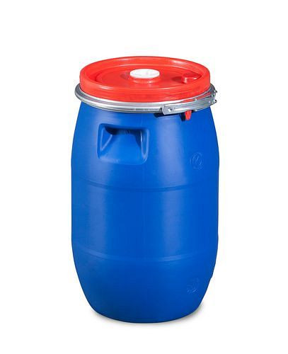 DENIOS kunststof stopdekseltrommel met dubbele goedkeuring, 30 liter, 266-133