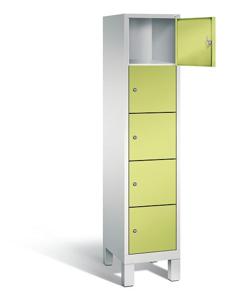 C+P lockerkast Evolo, H1850xB420xD500mm, kleur: lichtgrijs / virid groen, 48010-125 S10048