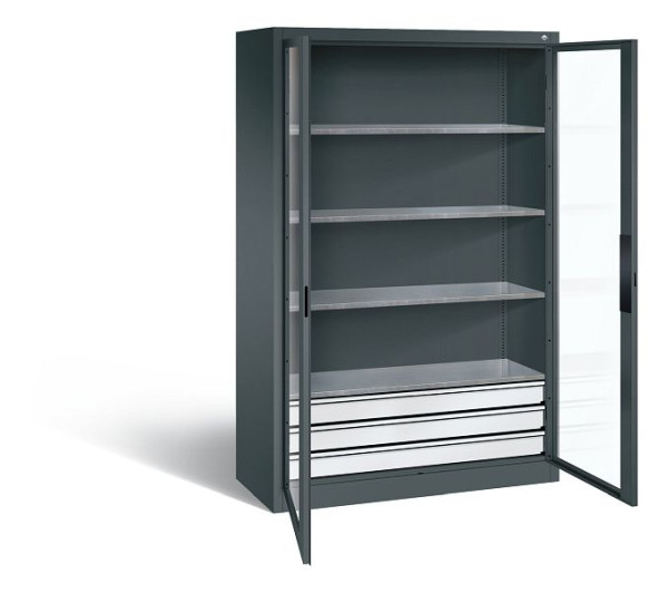C+P gereedschapskast Acurado, H1950xB1200xD500mm, kleur: antracietgrijs, verzonken handgreep, 8931-5532 S10001