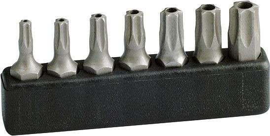Projahn 1/4" bitset L25 mm TX met boring T10 - T40 7 delig, 2758