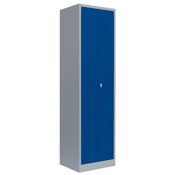 Lüllmann multifunctionele locker, 2 compartimenten, 1800 x 500 x 500 mm, lichtgrijs/gentiaanblauw, 510701