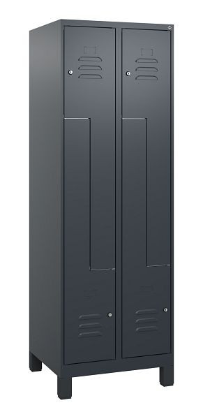 C+P Z-Spind Classic PLUS, voeten, 4 vakken, 1800x600x500mm, 7016/7016, cilindersloten, 0800137-204 S10027