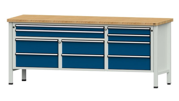 ANKE werkbanken kistwerkbank, model 285 V, 2000 x 700 x 840 mm, RAL 7035/5010, BMP 40 mm, 304.580