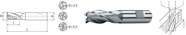 ELMAG HSS Co8 vingerfrees DIN 844, Ø 9,5 mm (kort), 72415