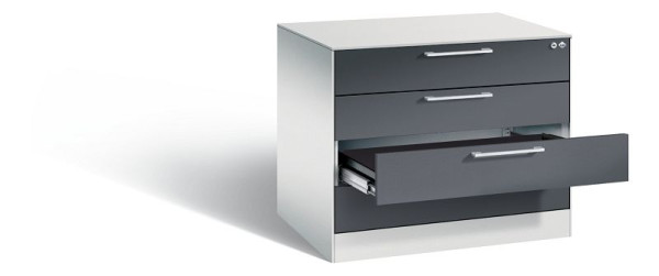 C+P archiefkast Asisto, H710xB800xD600mm, kleur: lichtgrijs/zwartgrijs, beugelgreep, 146273-424 S10013