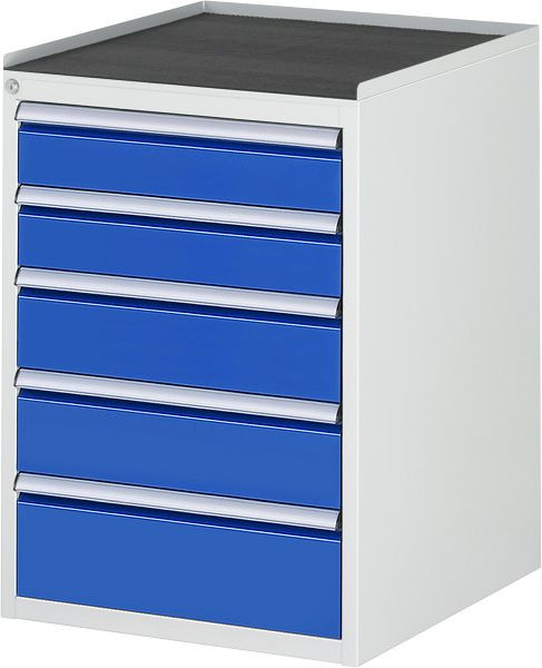 RAU ladekast serie 7000, B580 x D650 x H825 mm, metalen onderstel, hoogte 25 mm, laden: 2xH120, 2xH150, 1xH180 mm, 13-L5.11A-MT.11