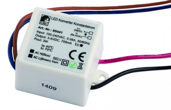 rutec Projekt LED-converter 700mA 2, 1 - 3,5W 3 - 5V constante stroomomvormer, PHE441