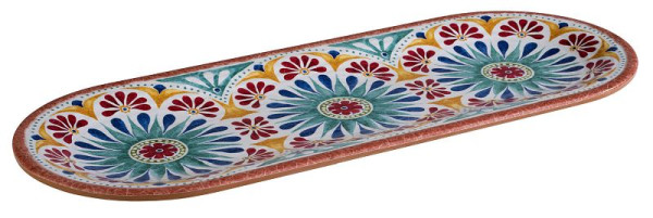 APS bord -ARABESQUE-, 38 x 15,5 cm, hoogte: 2 cm, melamine, binnenkant: decor, buitenkant: terracotta look, 84686