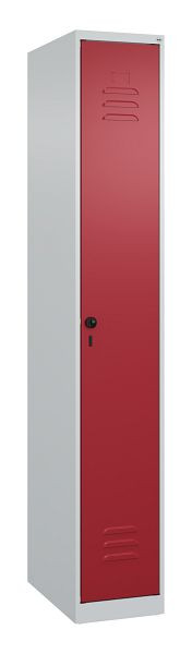 C+P kleedkamerkast Classic PLUS met middenwand, 1850x300x500mm, 7035/3003, veiligheidsdraaigrendel, 080000-10F S10025