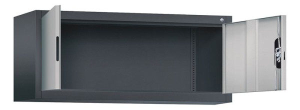 C+P bovenkast Acurado, H500xB1200xD400mm, kleur: zwart grijs/wit aluminium, verzonken handgreep, 9464-000 S10133