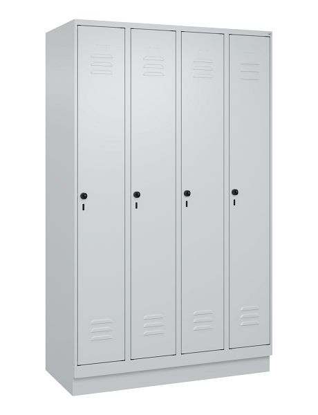 C+P Umkleidespind Classic PLUS, Sockel, 4 Abteile, 1950x1200x500mm, 7035/7035, Drehriegel, 080020-40 S10009