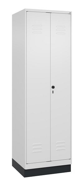C+P Mehrzweckschrank Classic PLUS, Sockel, 2 Abteile, 1950x600x500mm, 9016/9016, Drehriegel, Türen zueinanderschlagend, 080022-20B S10014